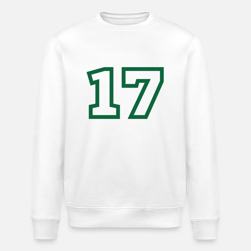 Numéro 17 sport vert - Sweat bio ROLLER Stanley/Stella Unisexe - blanc