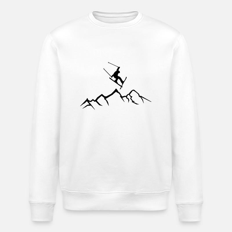 Skiers Mountains 01 - Stanley/Stella ROLLER Unisex Organic Sweatshirt - white