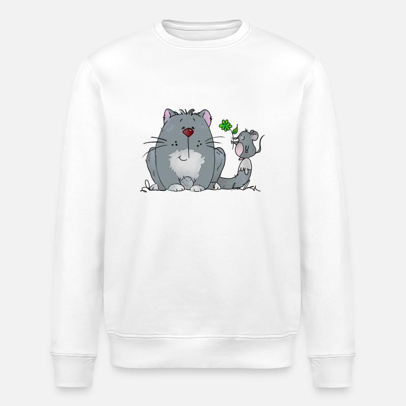 Chat et souris - Sweat bio ROLLER Stanley/Stella Unisexe - blanc