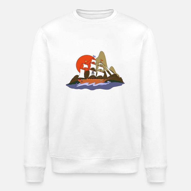 Sailing ship - Stanley/Stella ROLLER Unisex Organic Sweatshirt - white