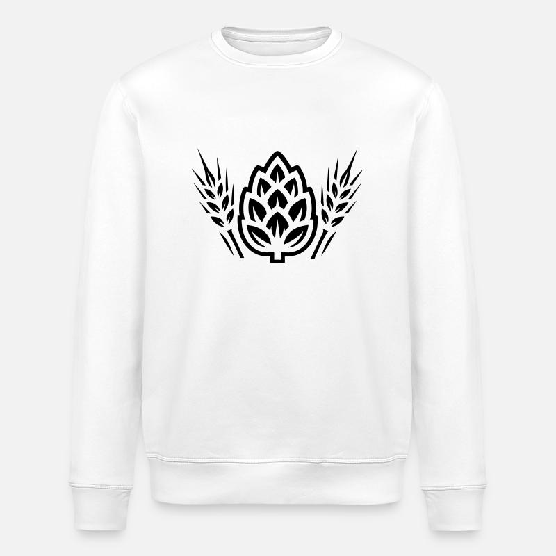 Houblon Symbole Orge - Sweat bio ROLLER Stanley/Stella Unisexe - blanc