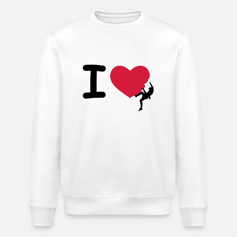 I love klettern - Stanley/Stella Unisex Bio-Sweatshirt ROLLER - Weiß