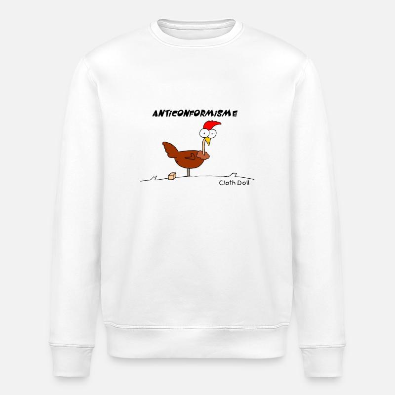 Poule anticonformiste - Sweat bio ROLLER Stanley/Stella Unisexe - blanc