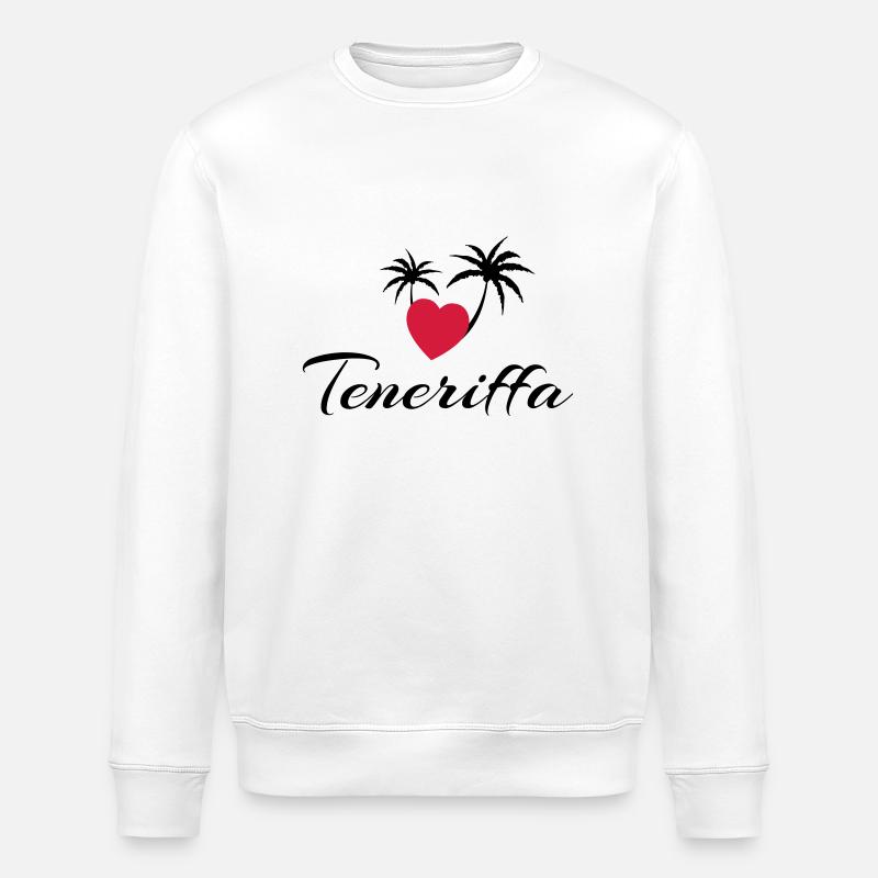 Teneriffa mit Herz - Stanley/Stella Unisex Bio-Sweatshirt ROLLER - Weiß