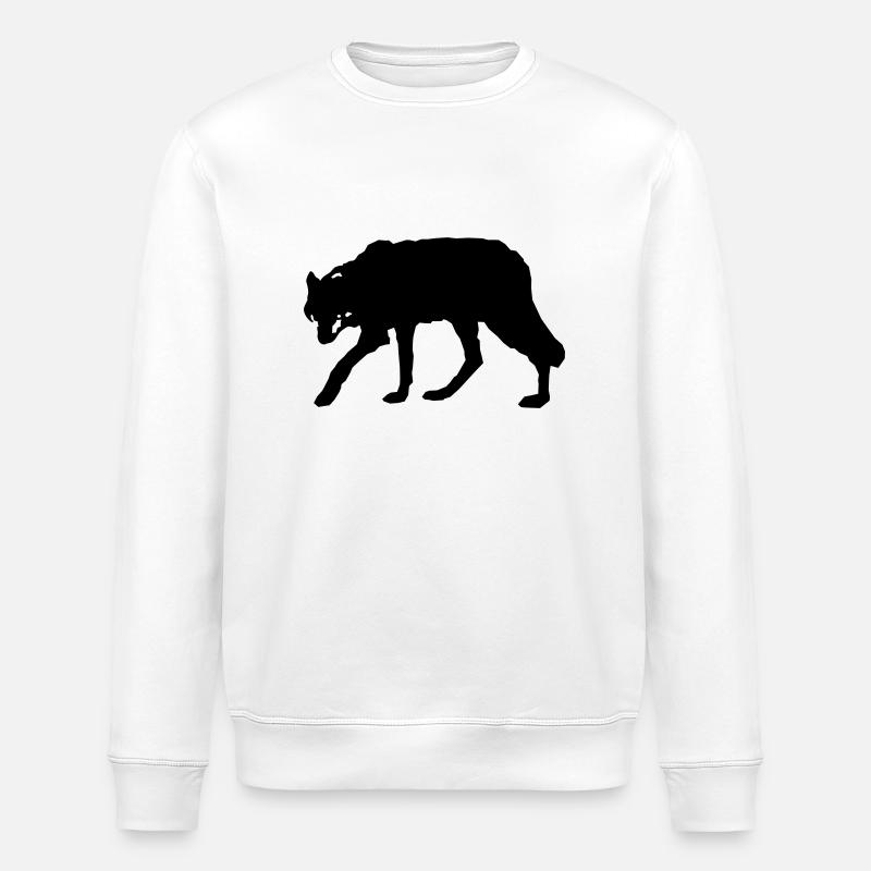 wolf_2 - Stanley/Stella ROLLER Unisex Organic Sweatshirt - white