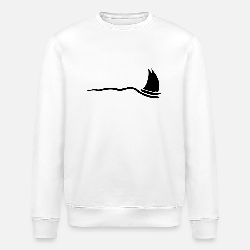 segelboot_1c - Stanley/Stella Unisex Bio-Sweatshirt ROLLER - Weiß