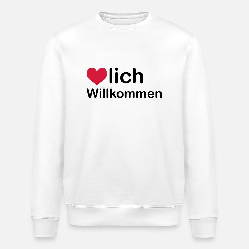 herzlich willkommen - Sweat bio ROLLER Stanley/Stella Unisexe - blanc