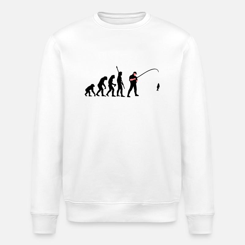evolution_angler_a_2c_fisch - Stanley/Stella Unisex Bio-Sweatshirt ROLLER - Weiß