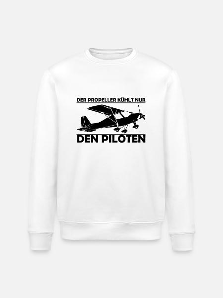 C42 Ultraleichtflugzeug Geschenk - Stanley/Stella Unisex Bio-Sweatshirt ROLLER - Weiß