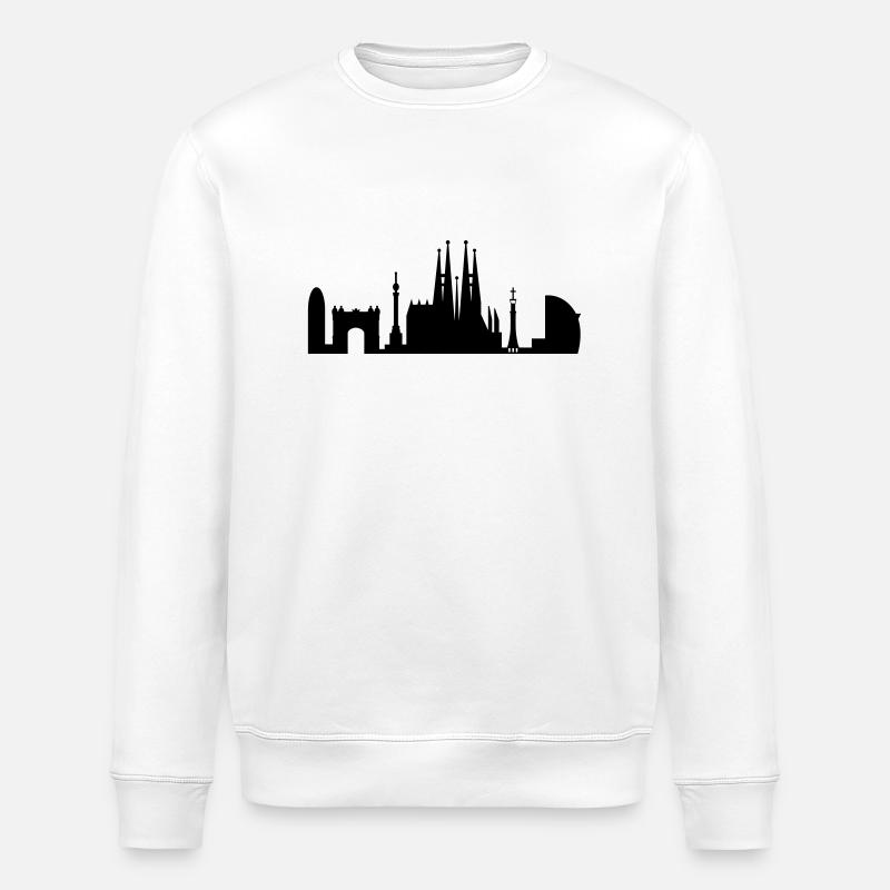 Skyline Barcelona Espagne - Sweat bio ROLLER Stanley/Stella Unisexe - blanc