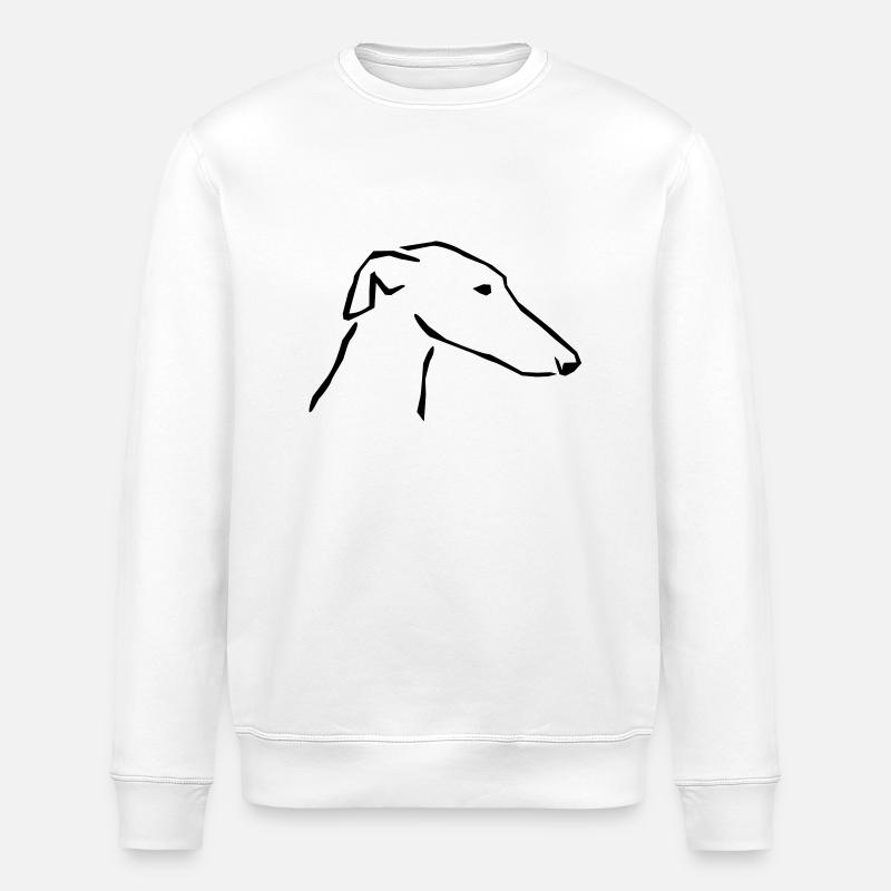 Greyhound head - Stanley/Stella ROLLER Unisex Organic Sweatshirt - white