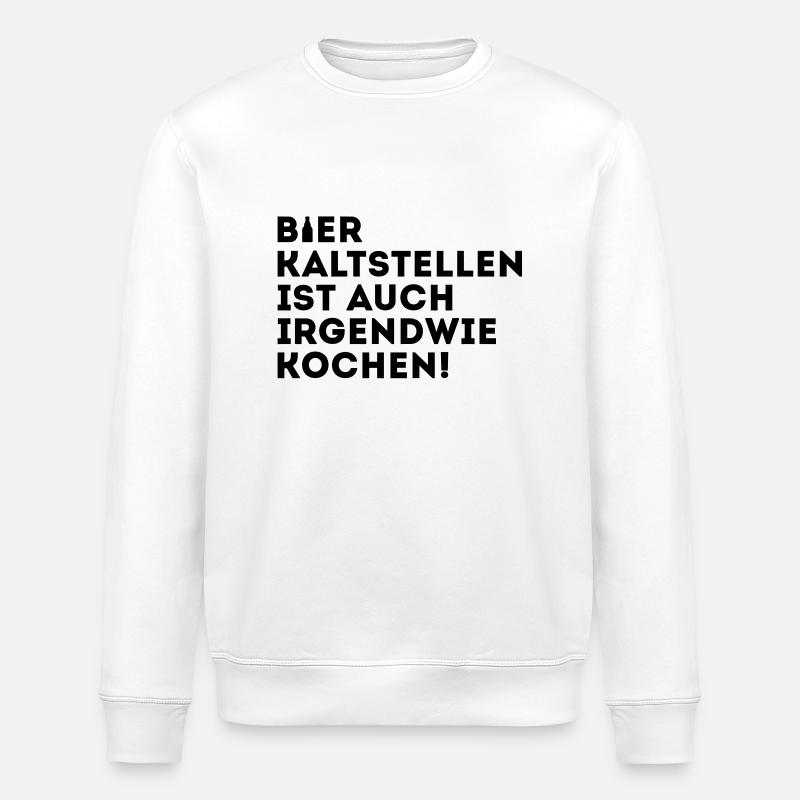 Dark pink COLD BEER IS ALSO MAKE ANY COOKING - Stanley/Stella ROLLER Unisex Organic Sweatshirt - white