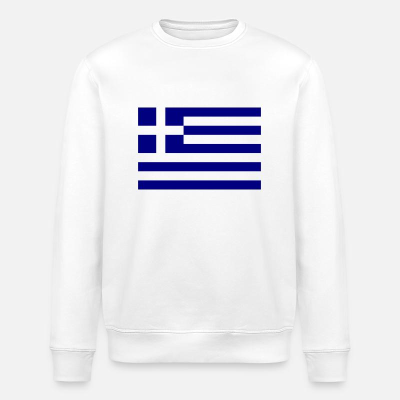 Griechenland Flagge - Stanley/Stella Unisex Bio-Sweatshirt ROLLER - Weiß