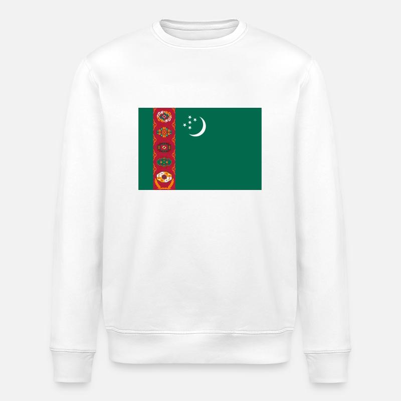 Turkmenistan Flagge - Stanley/Stella Unisex Bio-Sweatshirt ROLLER - Weiß