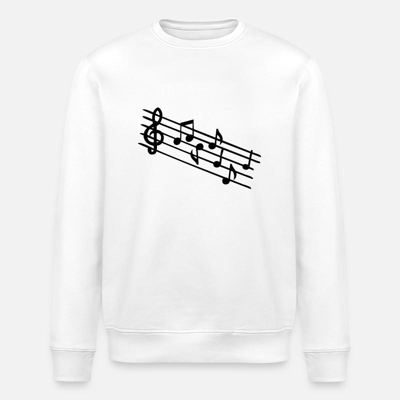 Music note symbol - Stanley/Stella ROLLER Unisex Organic Sweatshirt - white