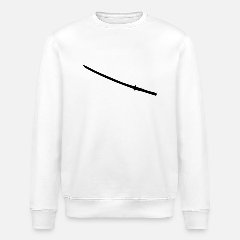 katana_sword - Stanley/Stella ROLLER Unisex Organic Sweatshirt - white