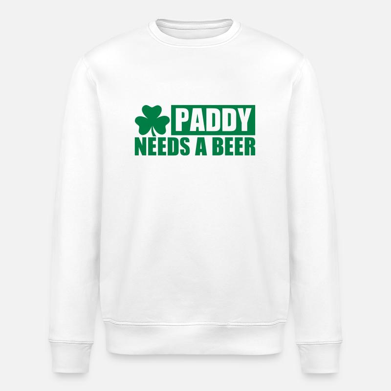 Paddy needs a Beer - Sweat bio ROLLER Stanley/Stella Unisexe - blanc