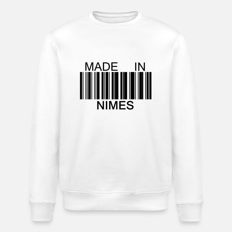 Made in Nimes 30 Languedoc-Roussillon - Sweat bio ROLLER Stanley/Stella Unisexe - blanc
