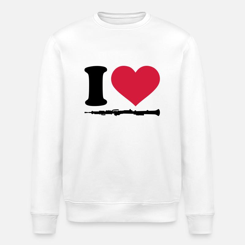I love Oboe - Stanley/Stella ROLLER Unisex Organic Sweatshirt - white