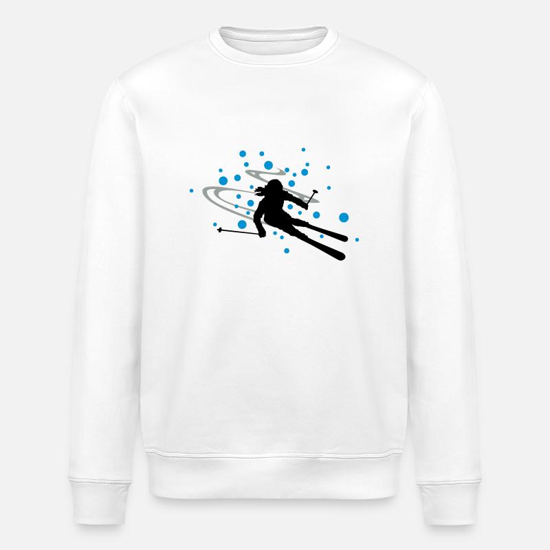 Skifahrerin Schnee - Stanley/Stella Unisex Bio-Sweatshirt ROLLER - Weiß