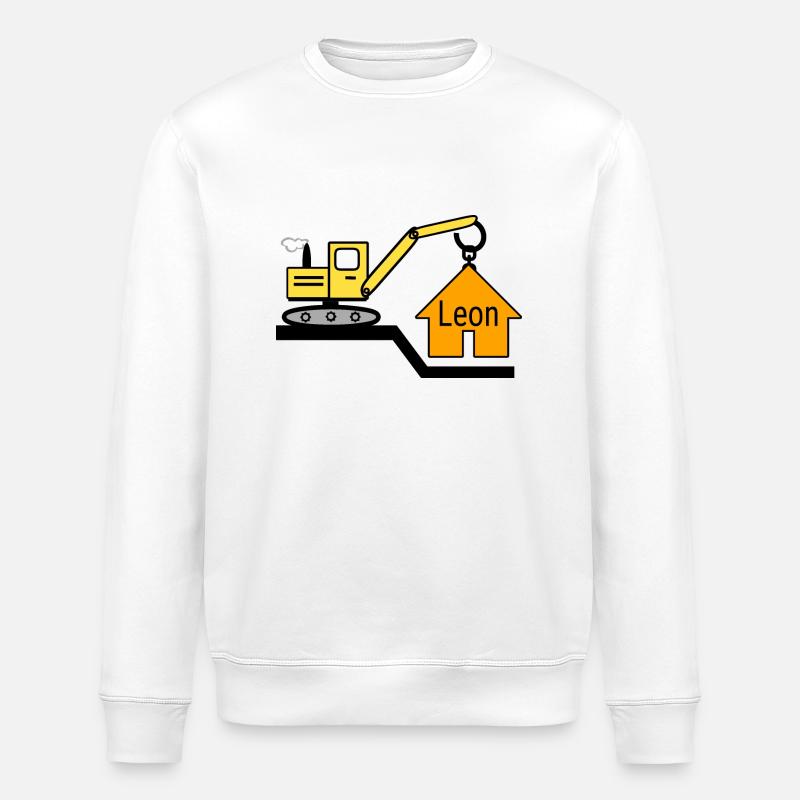 Excavator - Stanley/Stella ROLLER Unisex Organic Sweatshirt - white