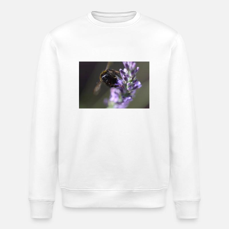 Abeille lavande Fleur de lavande - Sweat bio ROLLER Stanley/Stella Unisexe - blanc