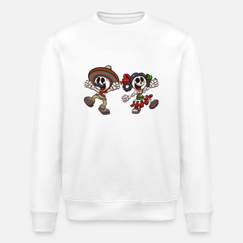 Mexikanische Skelette - Stanley/Stella Unisex Bio-Sweatshirt ROLLER - Weiß