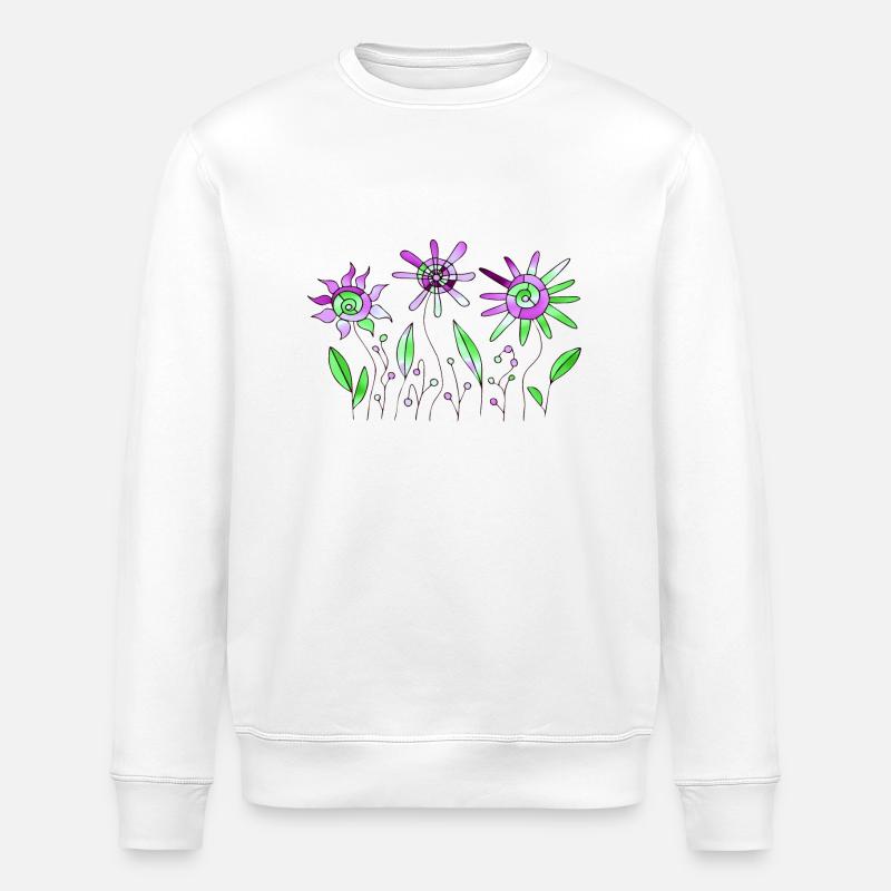 Blumen - Stanley/Stella Unisex Bio-Sweatshirt ROLLER - Weiß