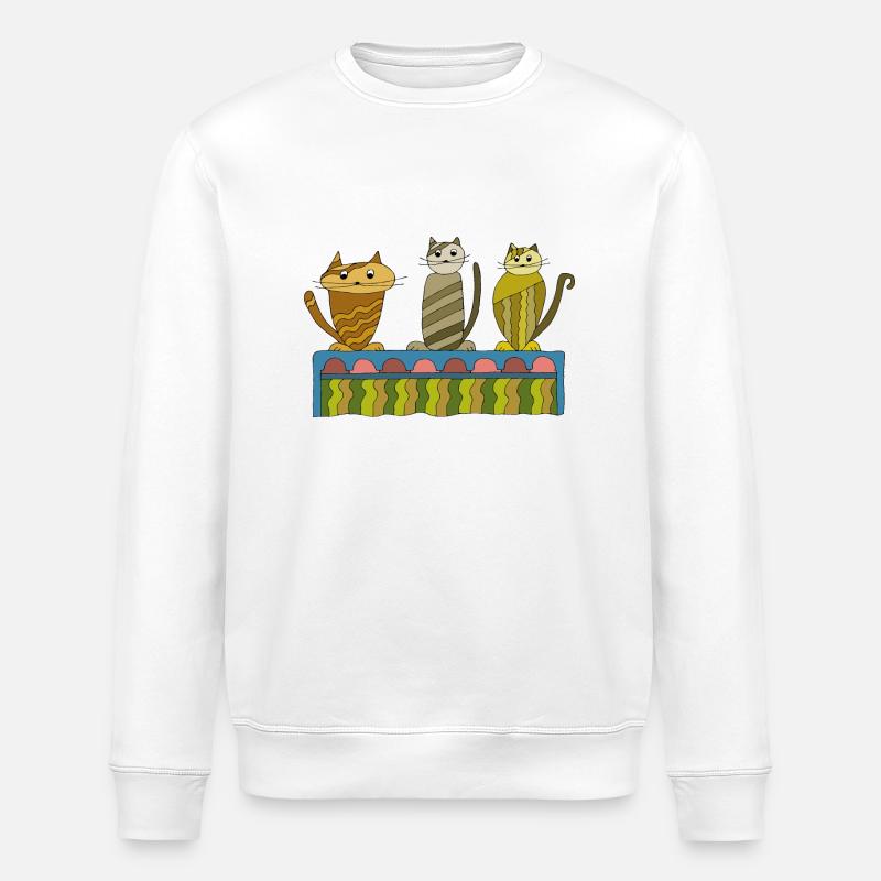 Cats - Stanley/Stella ROLLER Unisex Organic Sweatshirt - white
