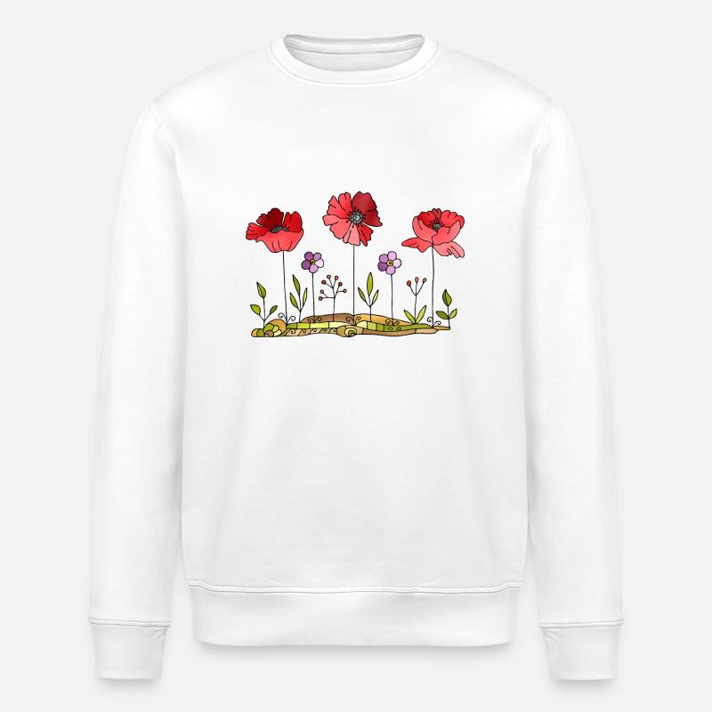 Fleur - Sweat bio ROLLER Stanley/Stella Unisexe - blanc