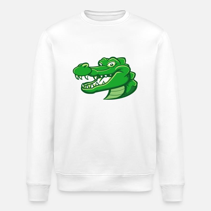 Walter das Krokodil - Stanley/Stella Unisex Bio-Sweatshirt ROLLER - Weiß