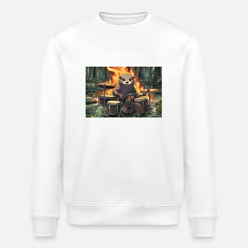 Otti Schlagzeug - Stanley/Stella Unisex Bio-Sweatshirt ROLLER - Weiß