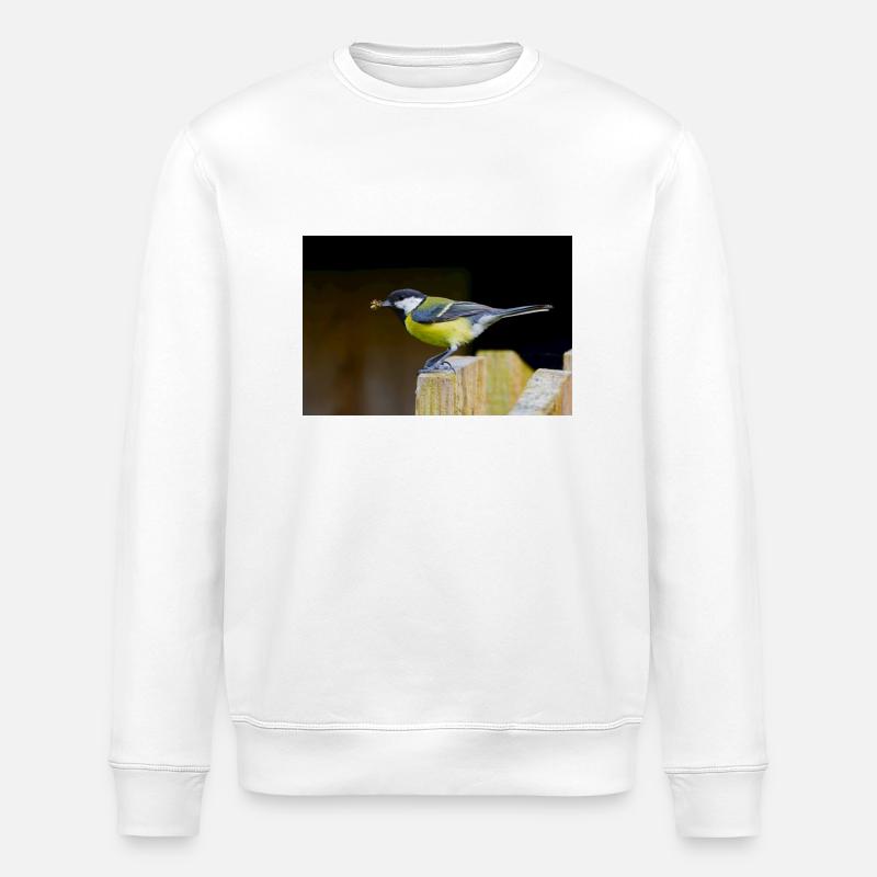 Great Tit with Spider - Stanley/Stella ROLLER Unisex Organic Sweatshirt - white