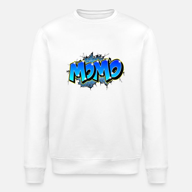 Graffiti First Name MOMO - Stanley/Stella ROLLER Unisex Organic Sweatshirt - white