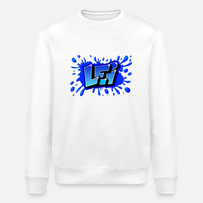 GRAFFITI FIRST NAME LEI PRINTABLE - Stanley/Stella ROLLER Unisex Organic Sweatshirt - white