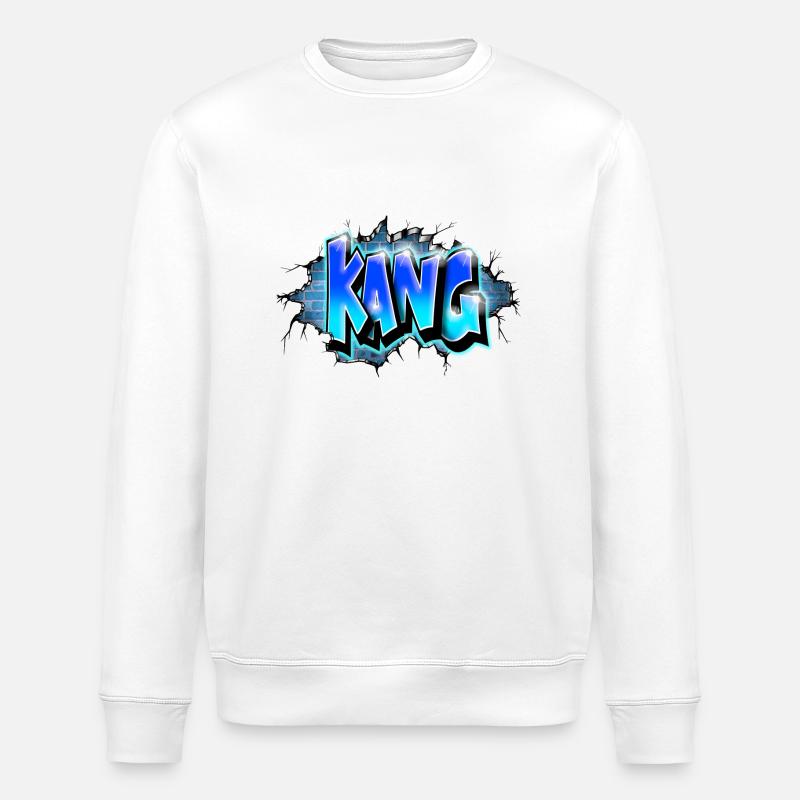 KANG GRAFFITI NAME PRINT Blue - Stanley/Stella ROLLER Unisex Organic Sweatshirt - white
