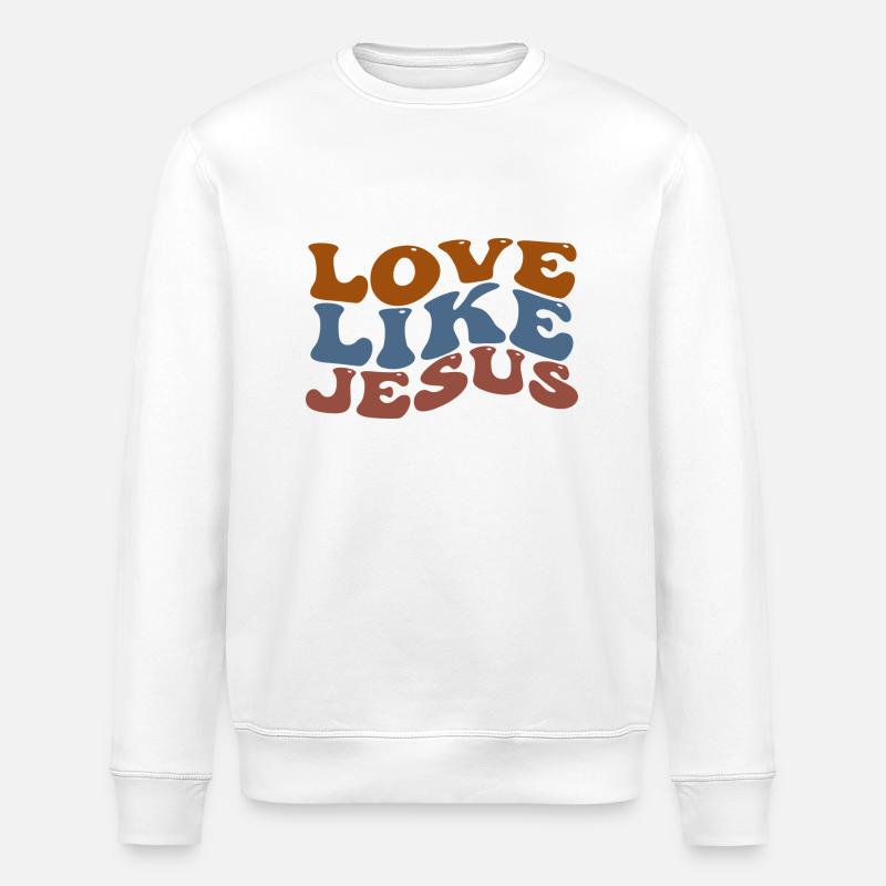Love Like Jesus - Stanley/Stella Unisex Bio-Sweatshirt ROLLER - Weiß