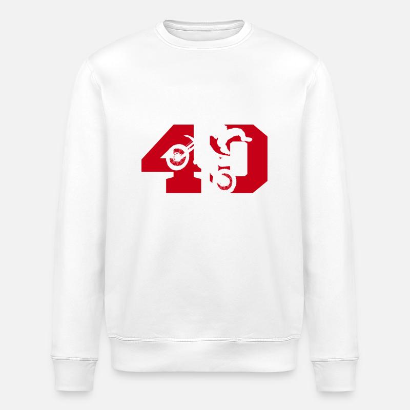 Moto 40 biker - Stanley/Stella ROLLER Unisex Organic Sweatshirt - white