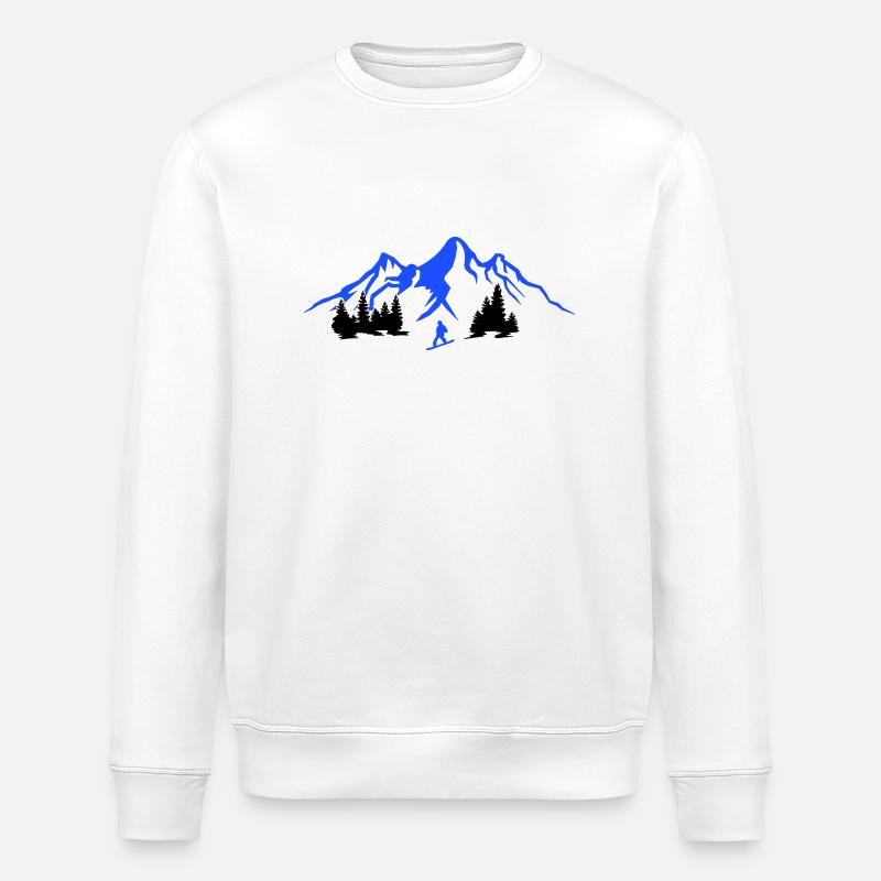 Snowboarding 2 - Stanley/Stella ROLLER Unisex Organic Sweatshirt - white