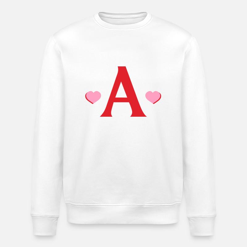 Lettre a cœurs rouges - Sweat bio ROLLER Stanley/Stella Unisexe - blanc