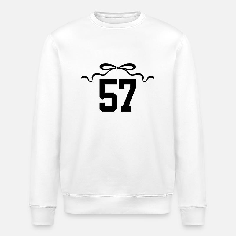 Numéro 57 noeud - 57e anniversaire - Sweat bio ROLLER Stanley/Stella Unisexe - blanc