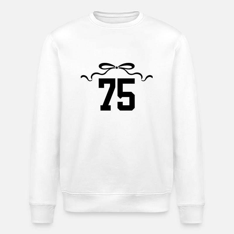 Numéro 75 noeud - 75e anniversaire - Sweat bio ROLLER Stanley/Stella Unisexe - blanc