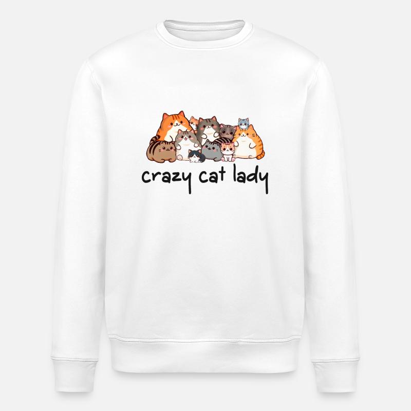 crazycatlady - Stanley/Stella Unisex Bio-Sweatshirt ROLLER - Weiß