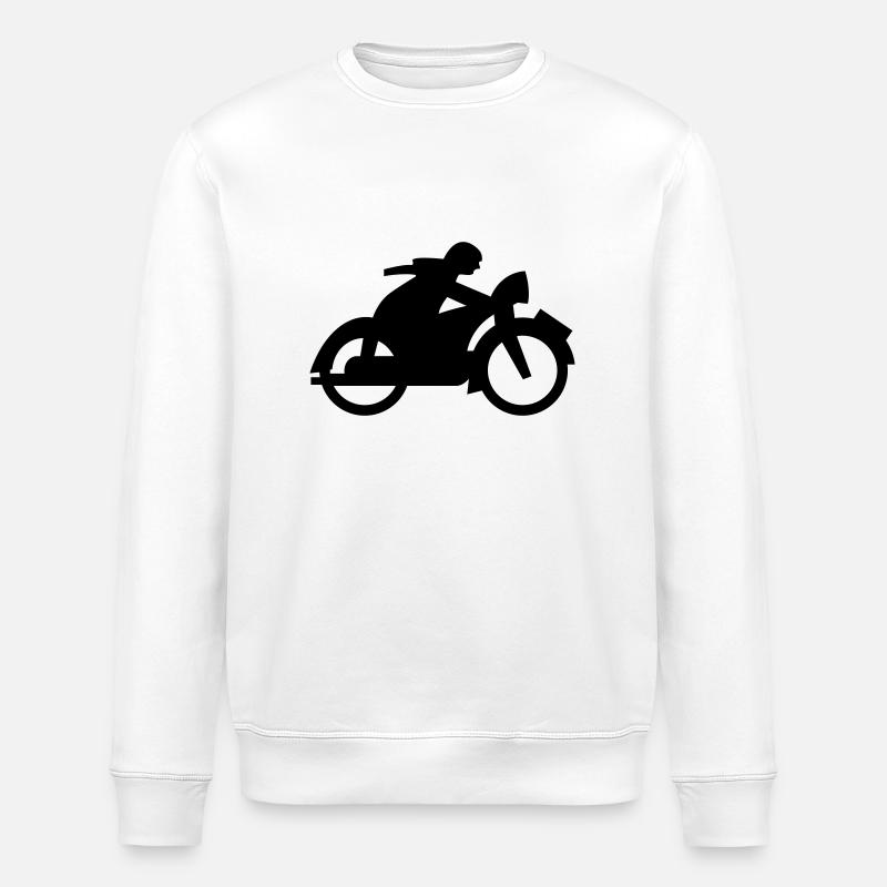 Motorcycle - Stanley/Stella ROLLER Unisex Organic Sweatshirt - white