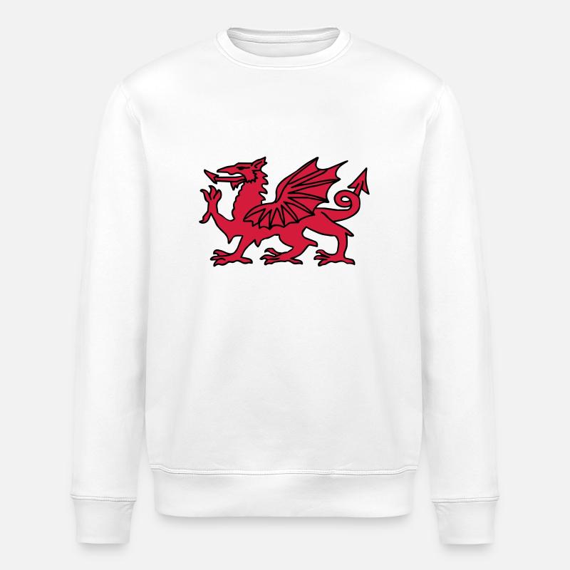 Waliser Drache - Stanley/Stella Unisex Bio-Sweatshirt ROLLER - Weiß