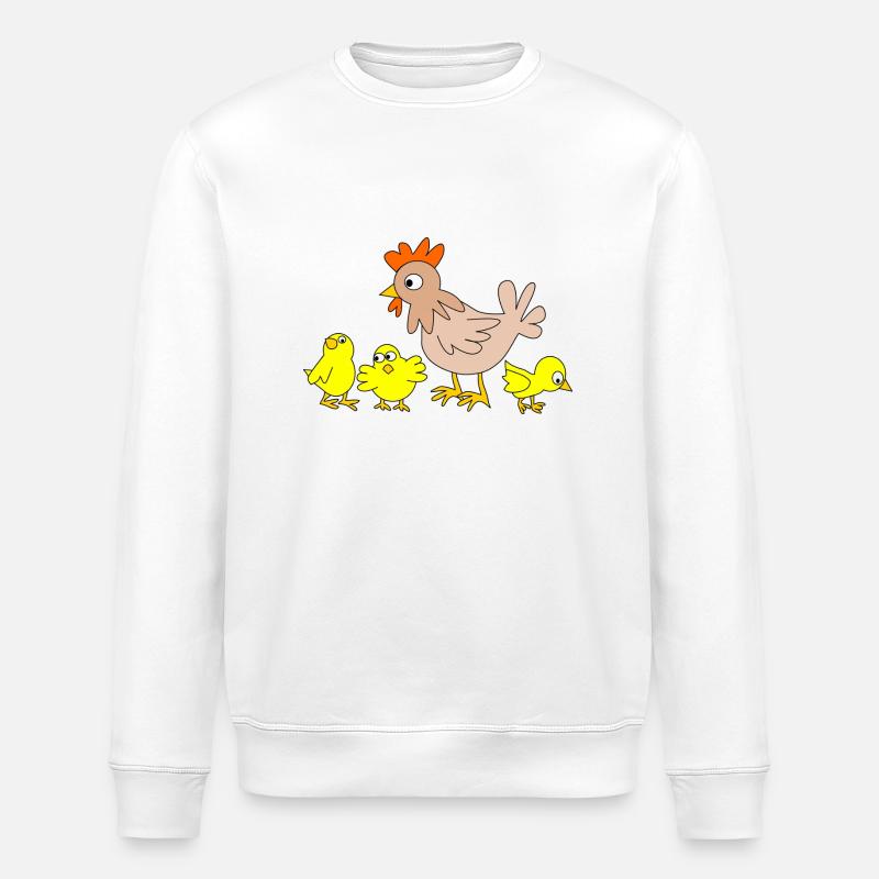 Chicken - Stanley/Stella ROLLER Unisex Organic Sweatshirt - white