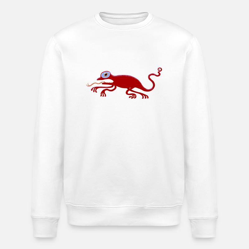 ulkige Echse-rot - Stanley/Stella Unisex Bio-Sweatshirt ROLLER - Weiß
