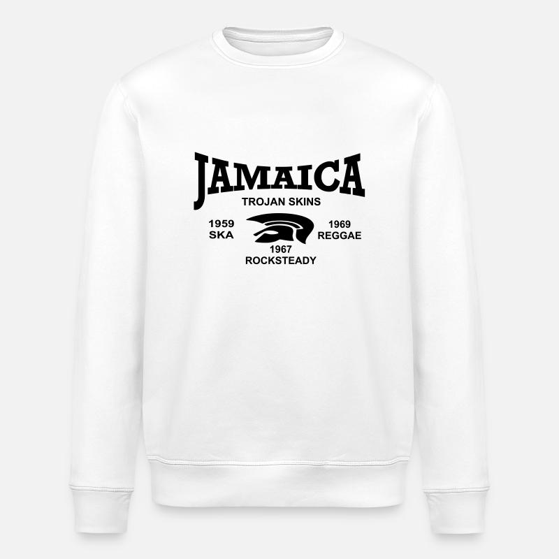 jamaica trojan skins - Stanley/Stella ROLLER Unisex Organic Sweatshirt - white