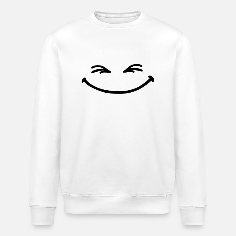 grin_face - Stanley/Stella Unisex Bio-Sweatshirt ROLLER - Weiß