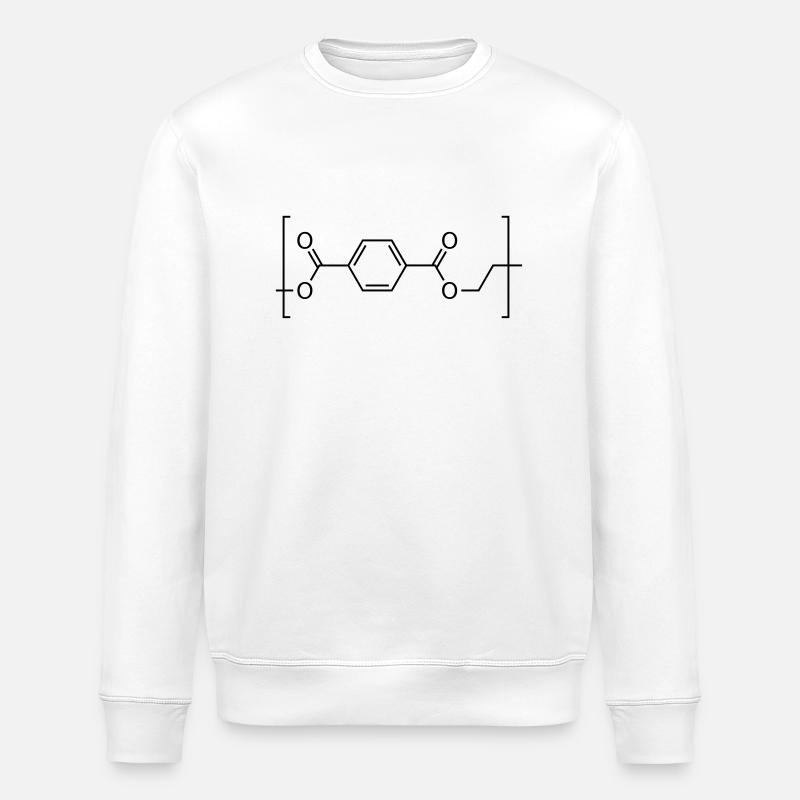 Polyethylene terephthalate (PET) molecule. - Stanley/Stella ROLLER Unisex Organic Sweatshirt - white